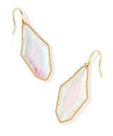 Evelyn Gold Plated Rock Crystal Dichroic Drop Earrings by Kendra Scott