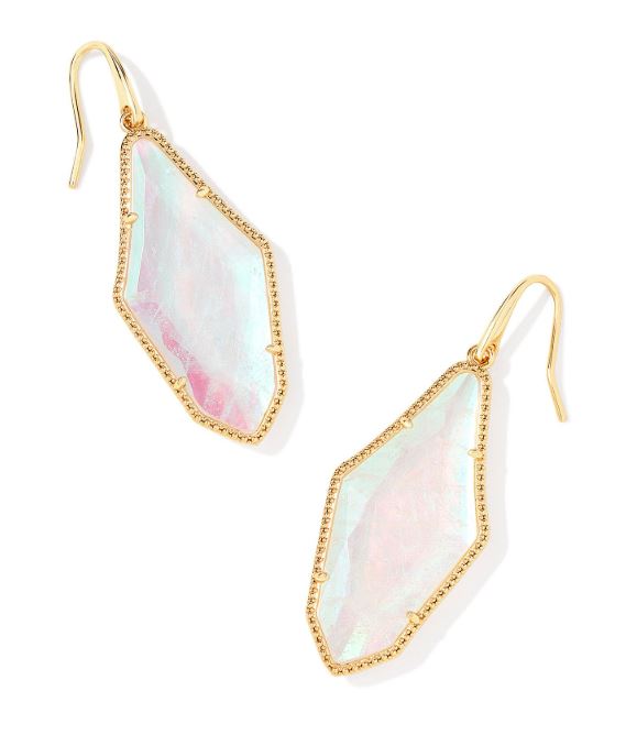Evelyn Gold Plated Rock Crystal Dichroic Drop Earrings by Kendra Scott