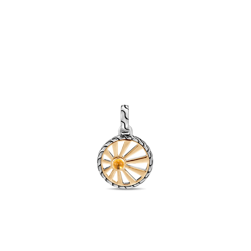 18K Yellow Gold and Sterling Silver Amulent Pendant with Citrine by John Hardy