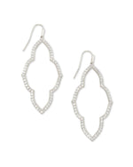 Abbie Silver Plated Open Frame Earrings with White Crystals by Kendra Scott