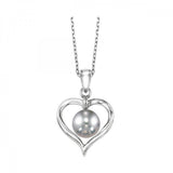 Sterling Silver Heart & Pearl Pendant