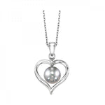 Sterling Silver Heart & Pearl Pendant