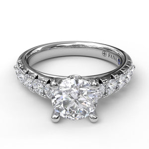
            
                Load image into Gallery viewer, French Pavé Diamond Engagement Semi-Mount Ring by Fana
            
        