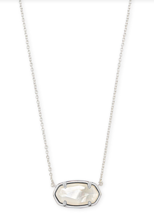 Elisa Sterling Silver Ivory MOP Short Pendant Necklace by Kendra Scott