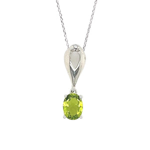 Sterling Silver Peridot Pendant Necklace