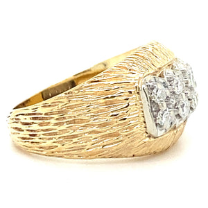 Estate Diamond Textured Ring