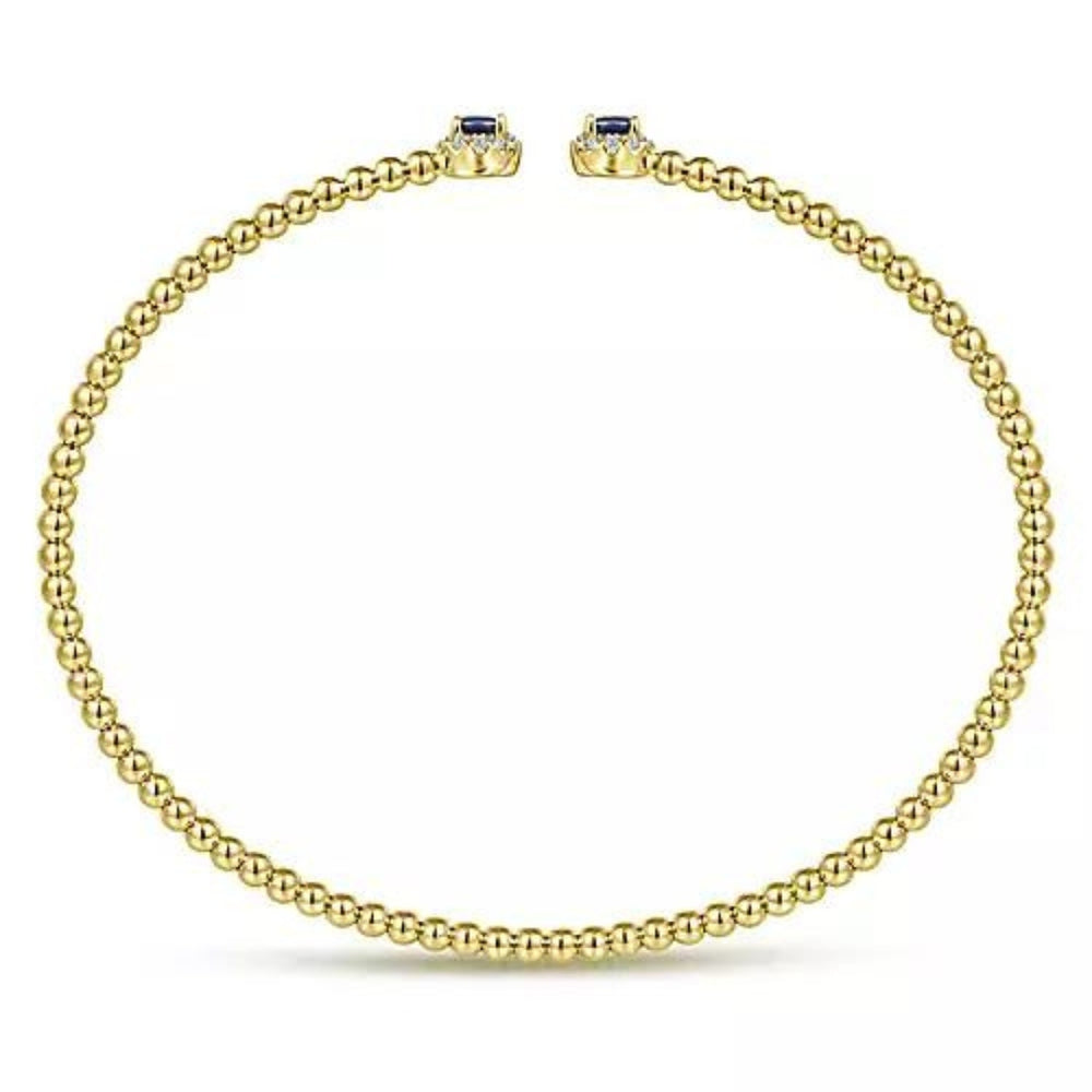 Diamond and Sapphire Cuff Bracelet by Gabriel & Co