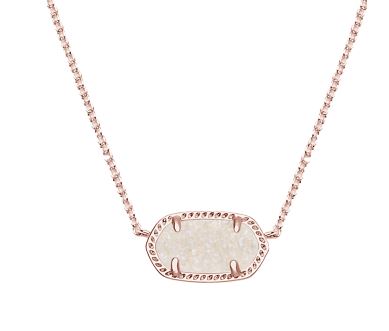 Elisa Rose Gold Plated Necklace in Iridescent Drusy by Kendra