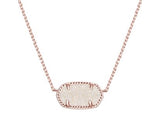 Elisa Rose Gold Plated Necklace in Iridescent Drusy by Kendra Scott