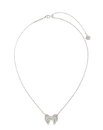 Krista Silver White Mix Bow Short Pendant Necklace by Kendra Scott