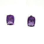 14K White Gold Amethyst Earrings