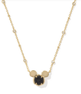 Mickey Mouse Gold Plated Black Drusy Pendant Necklace by Kendra Scott