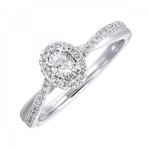 
            
                Load image into Gallery viewer, Oval Diamond Ring with Halo and Twist Band
            
        