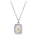 Sterling Silver & Gold Diamond Pendant Locket