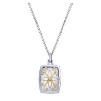 Sterling Silver & Gold Diamond Pendant Locket