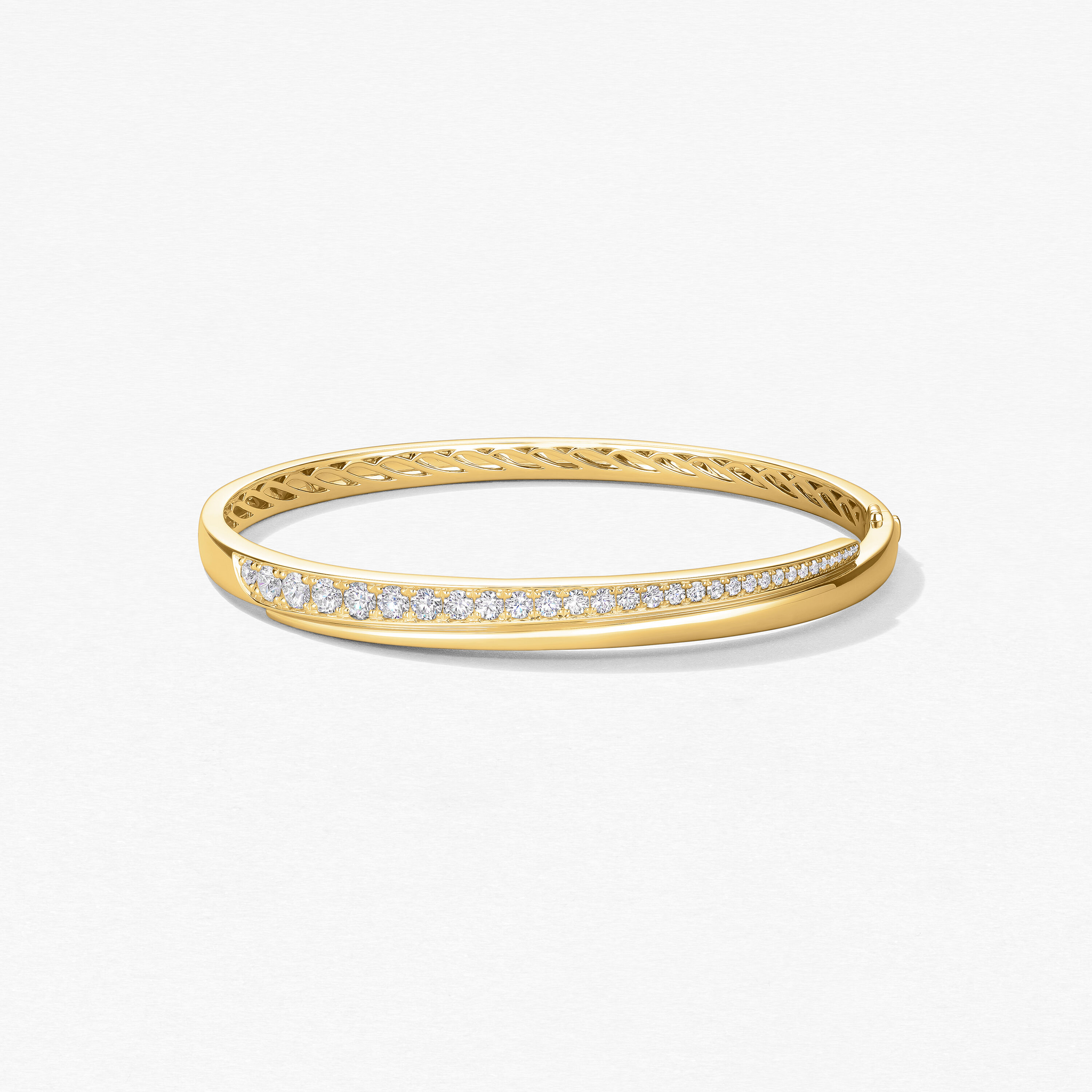 18K Yellow Gold Diamond Vela Crossover Bangle by Hearts on Fire