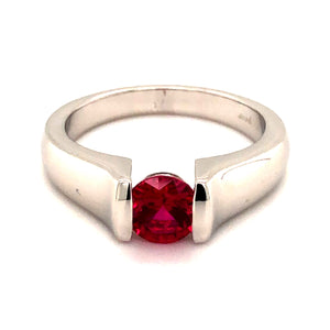 Sterling Silver Lab Ruby Ring