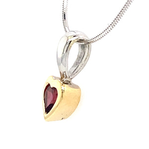 Estate Garnet Heart Necklace