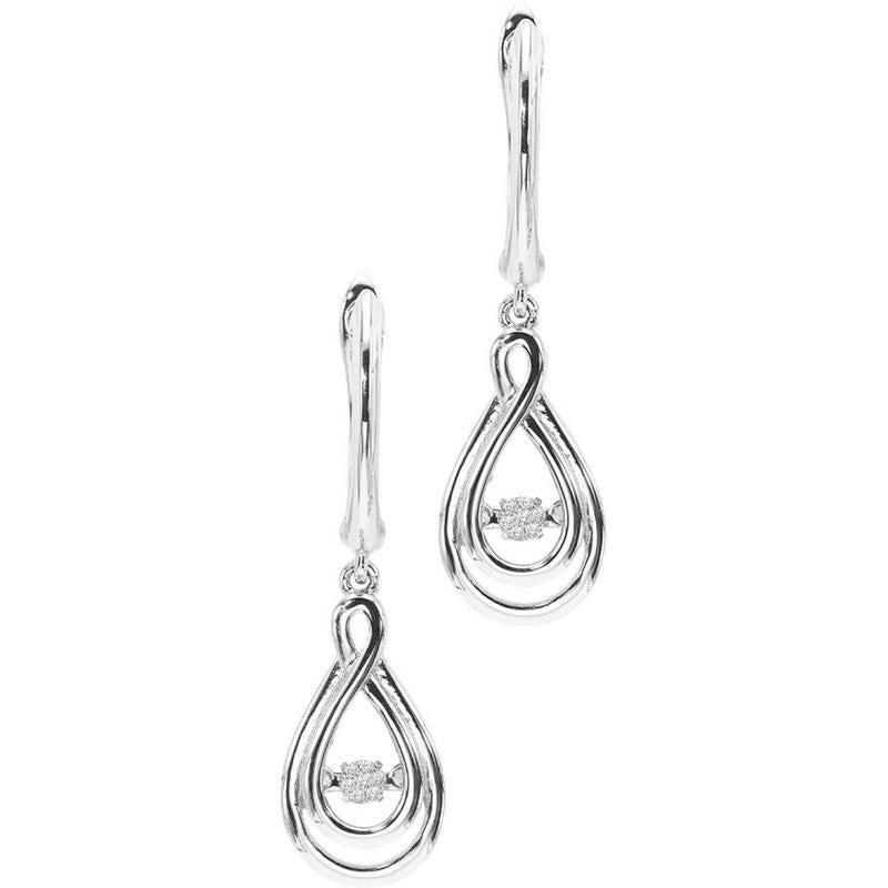 Sterling Silver Rhythm of Love Diamond Earrings