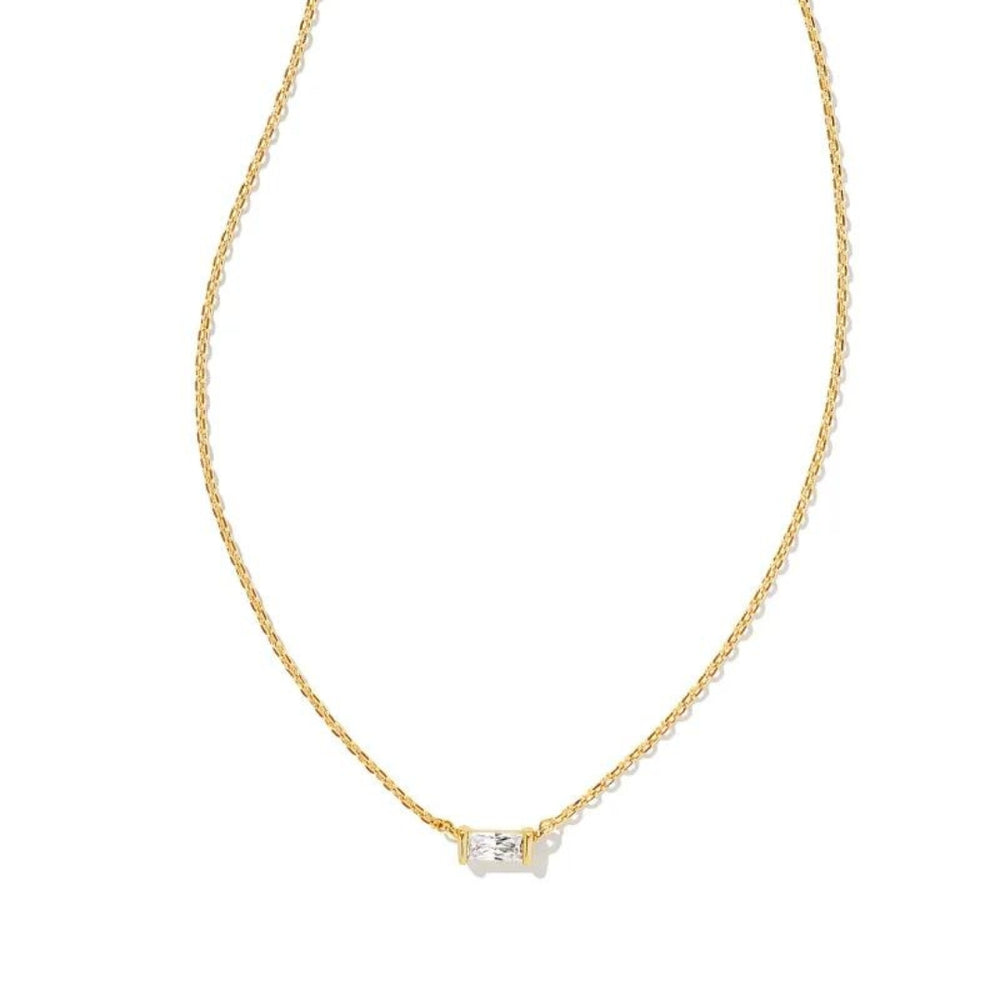 Juliette Gold Plated Pendant Necklace White Crystal by Kendra Scott