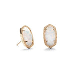 Ellie Gold Plated Earrings in ?White Kyocera Opal by Kendra Scott