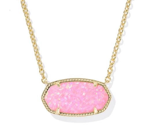 Elisa Gold Plated Carnation Kyocera Opal Statement Short Necklace by Kendra Scott