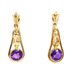 Estate Amethyst Dangle Earrings