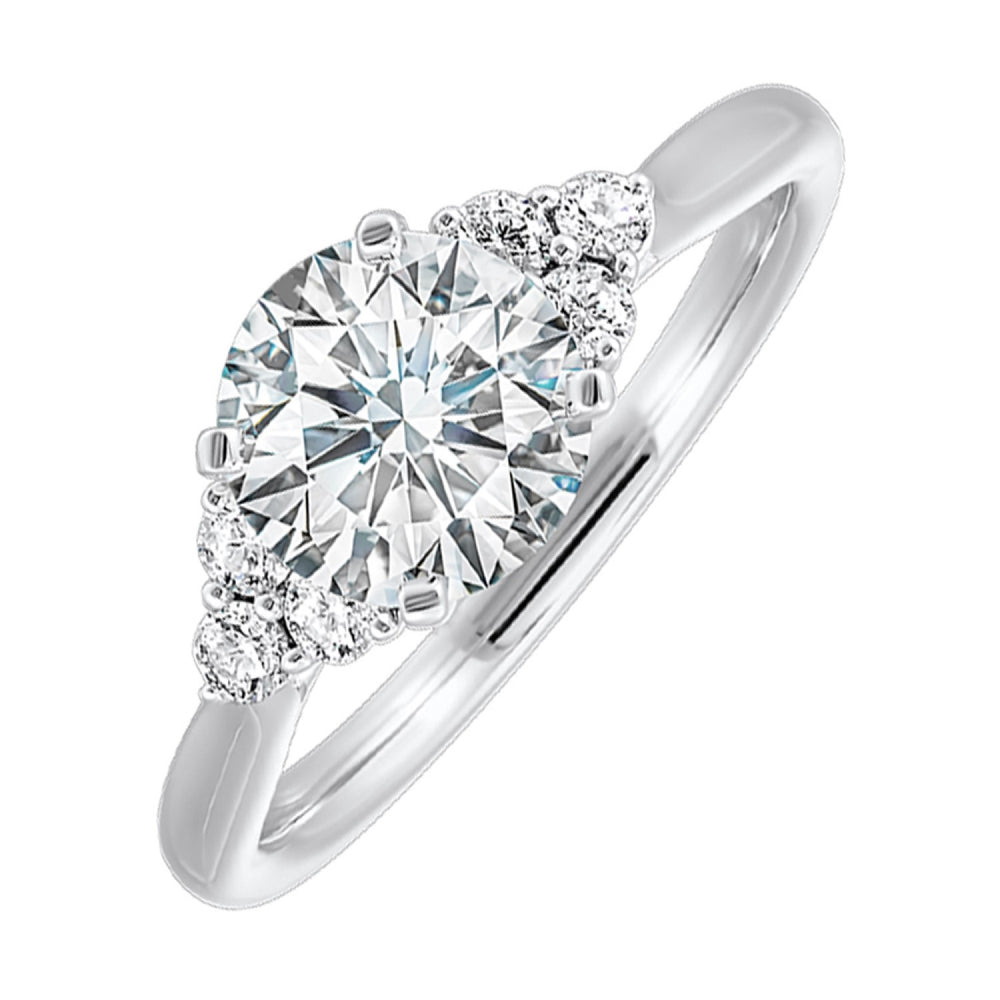 14K White Gold 0.20cttw SI3-I1 Round Diamond Semi-Mount Engagement Ring