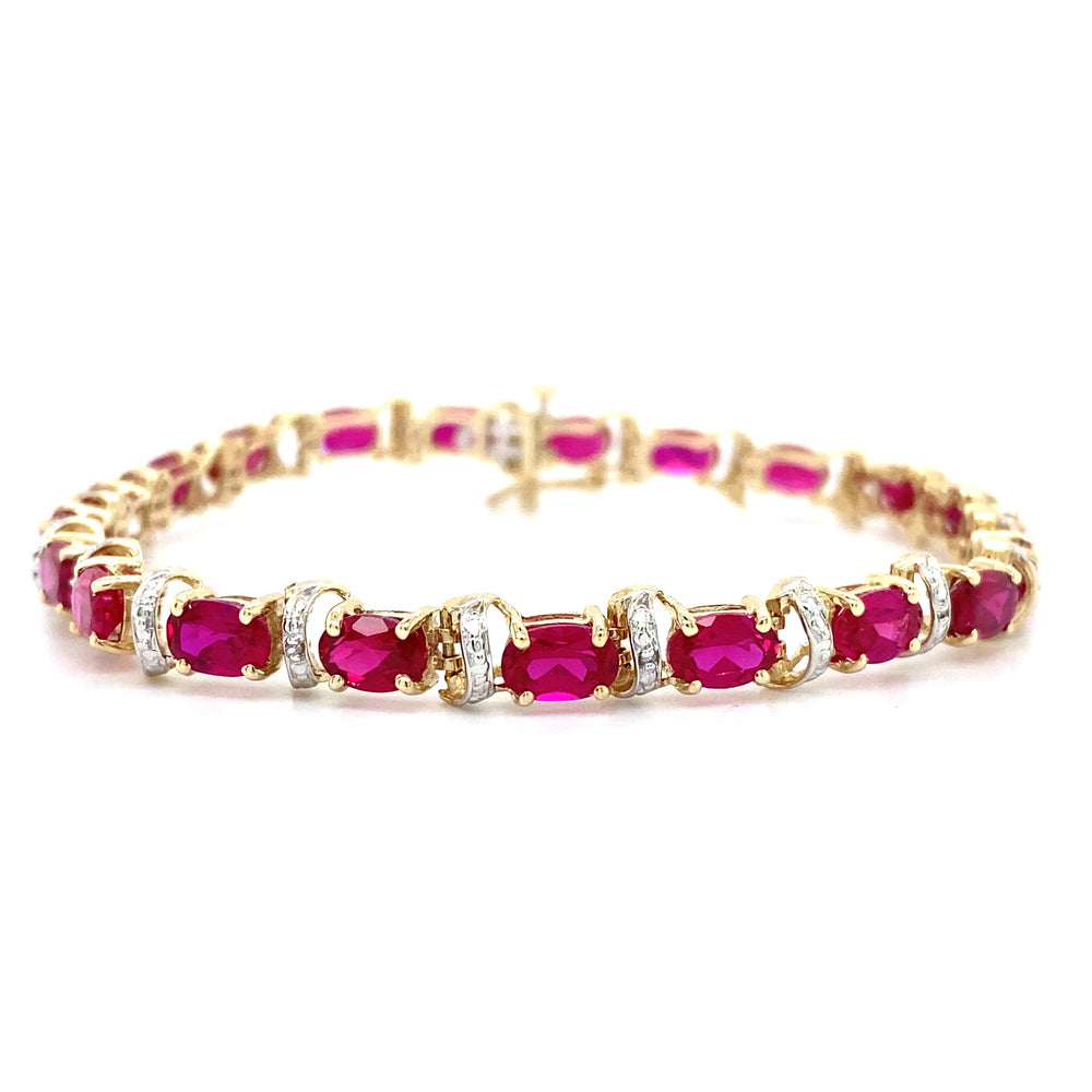 Estate Synthetic Ruby Bracelet