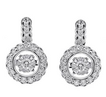 Sterling Silver/10K White Gold 0.14cttw SI I-J Diamond Earrings