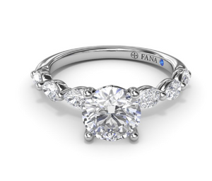 14K White Gold 0.61cttw VS FG Diamond Semi-Mount Ring