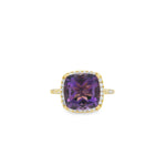 14K Yellow Gold 3.5ct Amethyst & 0.30cttw Diamond Ring by RJM