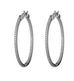 Sterling Silver Cubic Zirconia Hoop Earrings by ELLE
