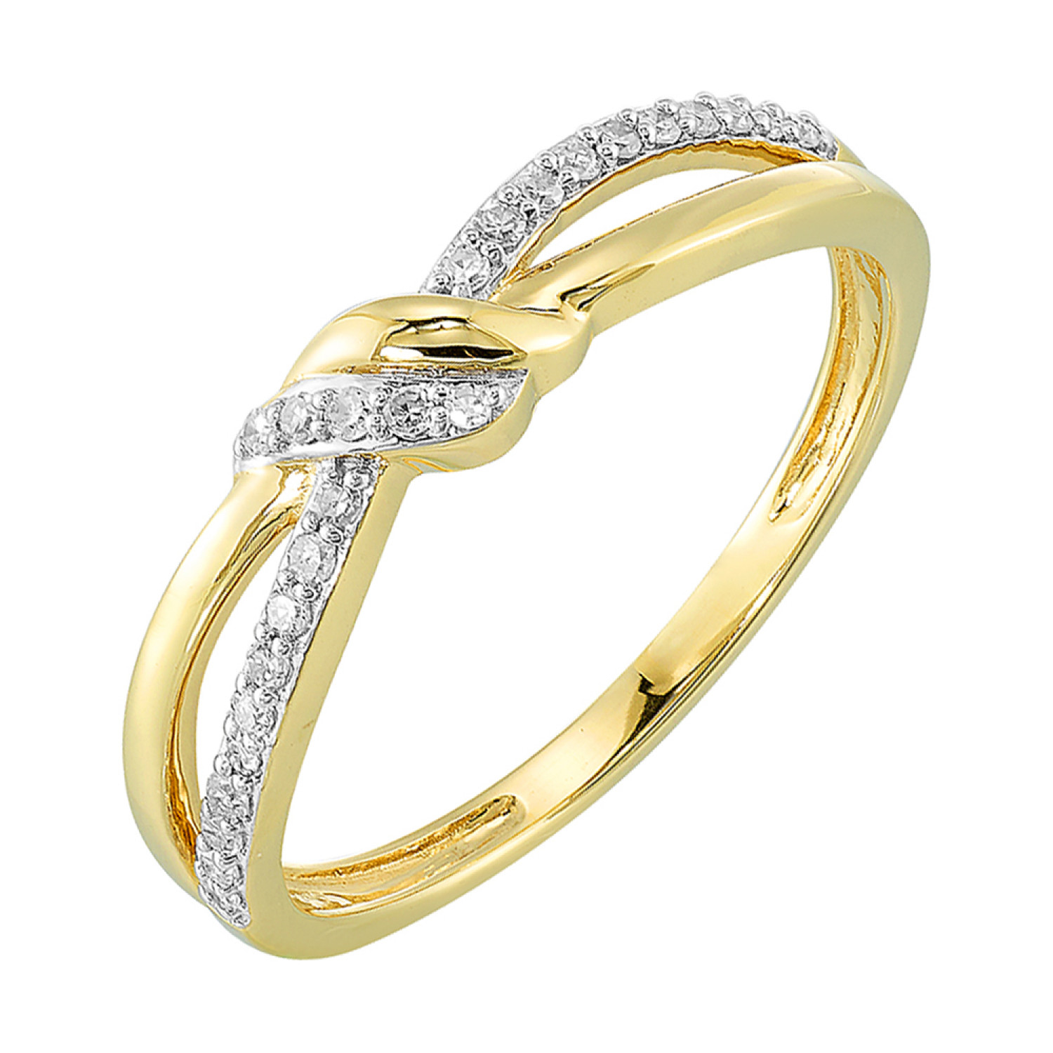10K Yellow Gold 0.10cttw Diamond Fashion Ring