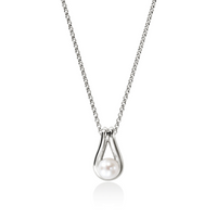 Surf Silver Pendant with Cultured Fresh Water Pearl on Rolo Chain by John Hardy