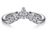 14K White Gold 0.49cttwSI G-H Curved Diamond Wedding Band by Gabriel