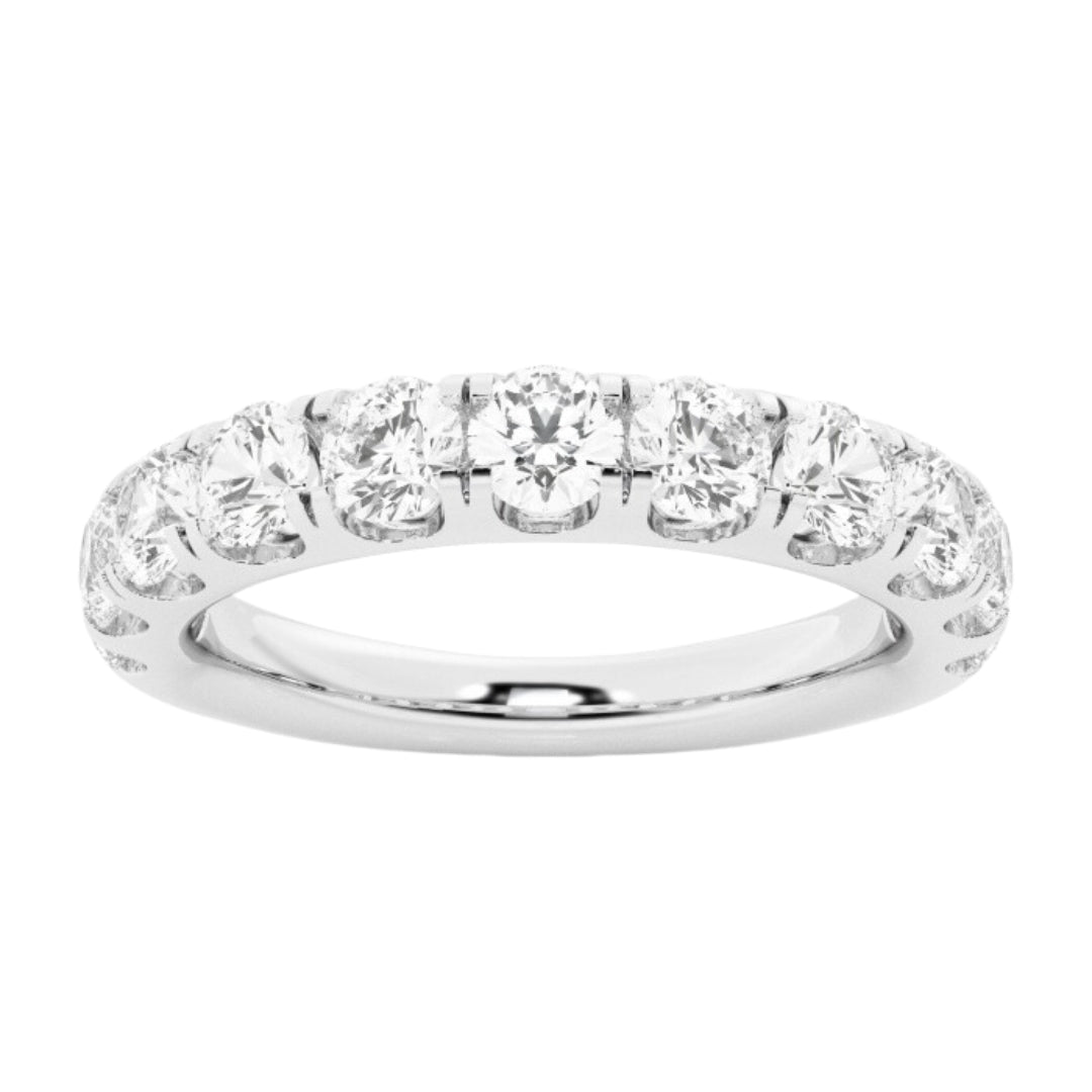 14K White Gold, 0.65cttw G/H VS Diamond Wedding Band by DFU