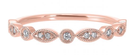 14K Rose Gold 0.10cttw Diamond Stackable Ring