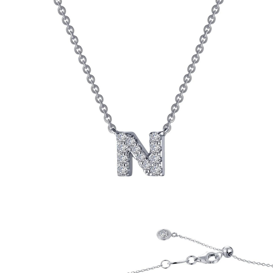 Sterling Silver Letter N Pendant by Lafonn