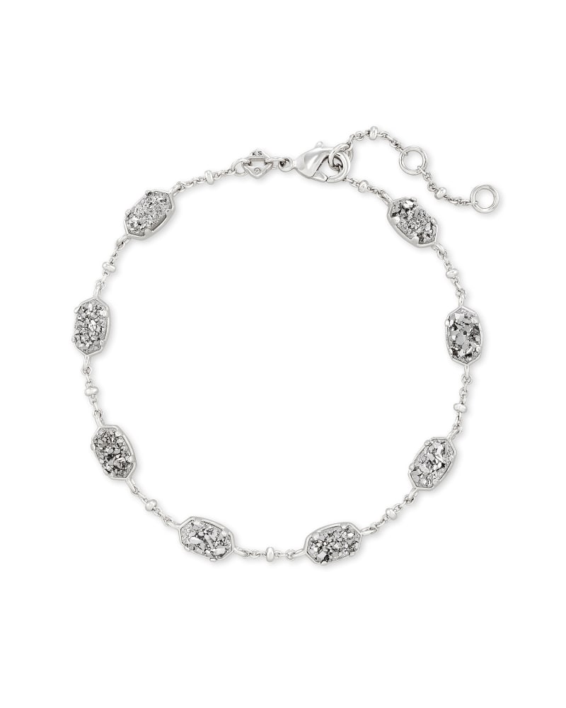 Emilie Rhodium Plated Chain Bracelet in Platinum Drusy by Kendra Scott