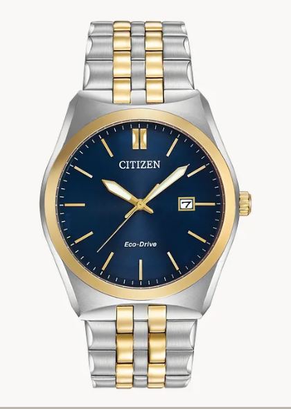 Corso Two-Tone Stainless Steel Bracelet Watch with Black Dial by Citizen