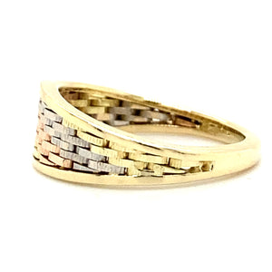Estate Tri-Color Gold Woven Ring