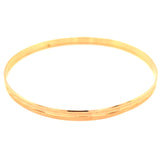 Estate 18K Horizontal Diamond Cut Bangle