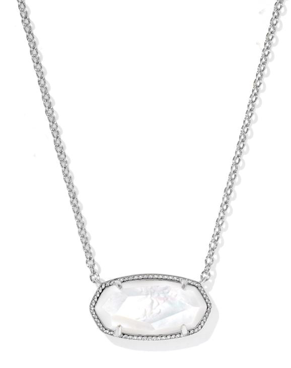 Elisa Statement Silver Ivory MOP Short Pendant Necklace by Kendra Scott