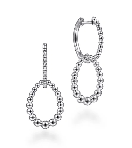 Sterling Silver Bujukan Huggie Drop Earrings by Gabriel