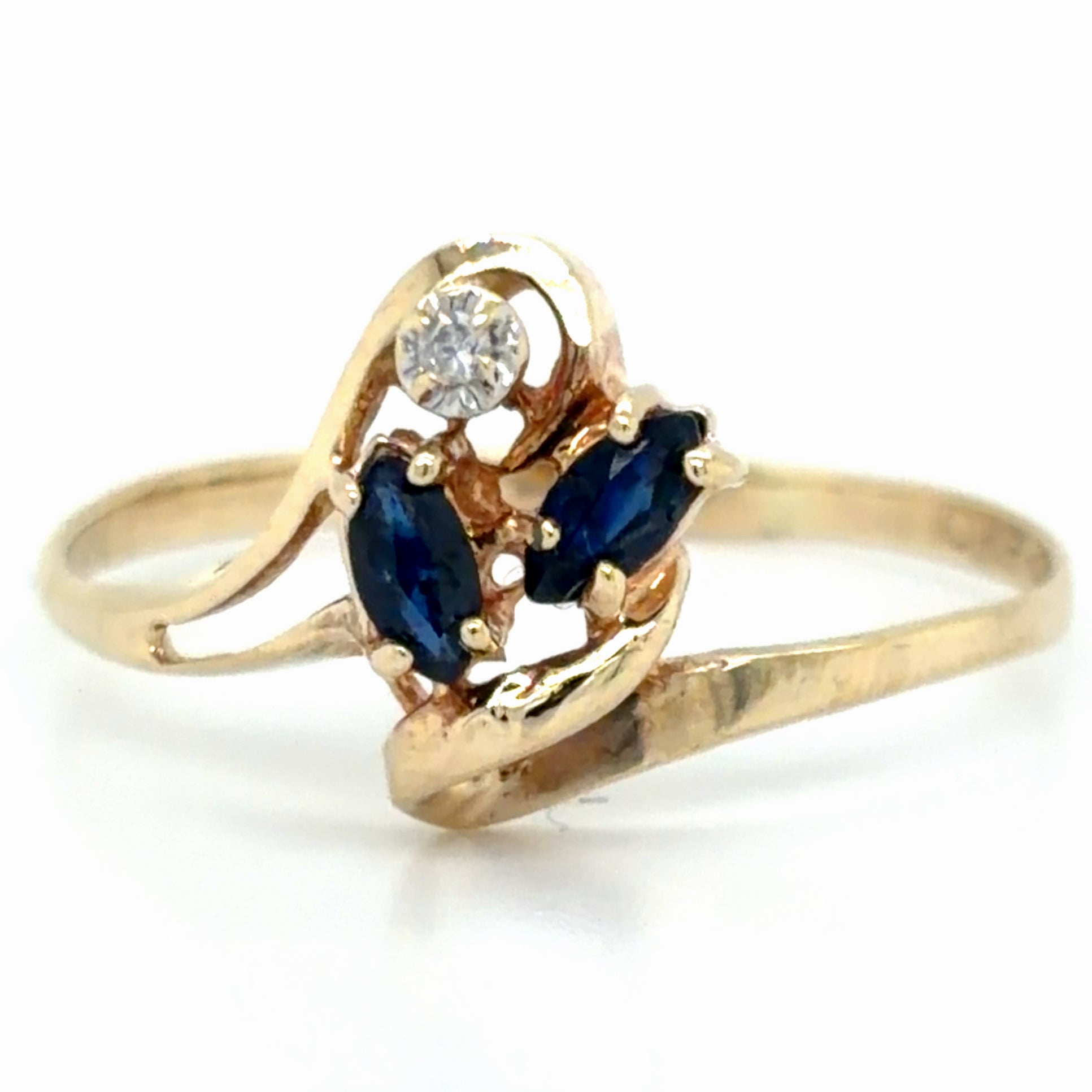 Estate Blue Sapphire Bypass Ring