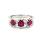 14K White Gold 1.89cttw Ruby & 0.43cttw Diamond Ring