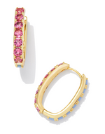 Chandler Yellow Gold Plated Pink Blue Mix Hoop Earrings by Kendra Scott