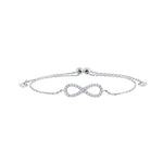 Sterling Silver CZ Bolo Infinity Bracelet