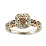 14K Vanilla & Strawberry Gold 0.68cttw Chocolate & Vanilla Diamond Ring by LeVian